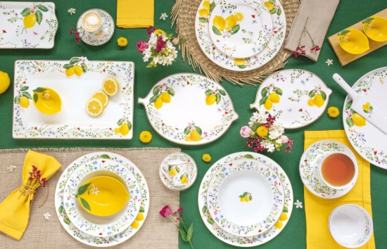 2 db saláta adagolókanálból álló készlet, rozsdamentes acél, "Fleurs et Citrons" - Nuova R2S