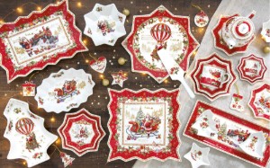 Porcelán ovális tál, 30x20,5 cm, "CHRISTMAS MEMORIES" - Nuova R2S márka