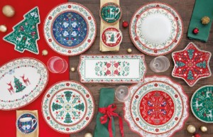 Karácsonyfa alakú tál, porcelán, 25,5 x 20,5 cm, "Christmas Folk" - Nuova R2S