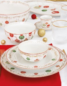 2db-os csésze és csészealj készlet, porcelán, 80ml, "Christmas Eve" - Nuova R2S
