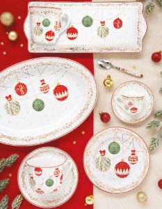 4 részes desszert tányér szett, porcelán, 19cm, "Christmas Eve" - ​​Nuova R2S