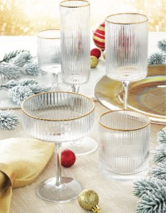 2 borospohár készlet, üvegből, 280 ml, "Gold" - Nuova R2S