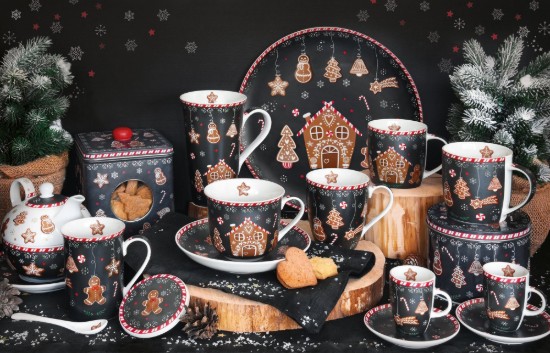 Nuova R2S - 36 x 17 cm-es üveg tálaló - "GINGERBREAD" motivummal