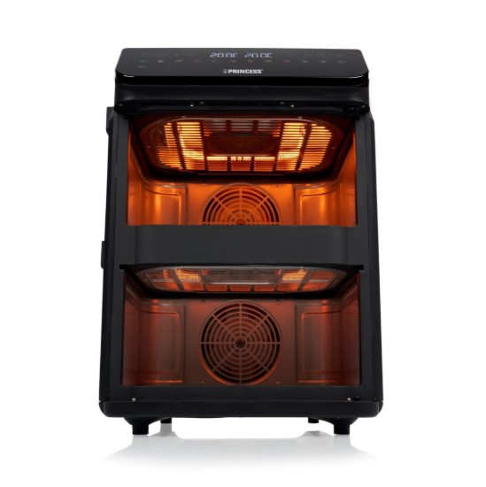 Dupla forrólevegős fritőz, 5,6+5,6 L, 3000W, Fekete - Princess