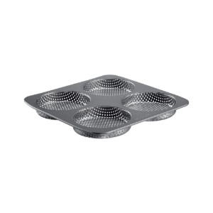 Tepsi 4 burger zsemlehez, perforált, acél, 28 x 28 cm - Westmark