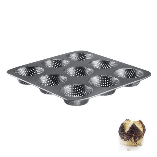 Tepsi 9 burger zsemlehez, perforált, acél, 32 x 30 cm - Westmark