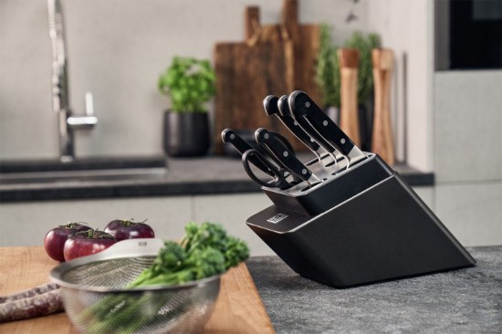 7 darabos késkészlet, beépített élező modullal, "ZWILLING Pro", kőrisfa - Zwilling