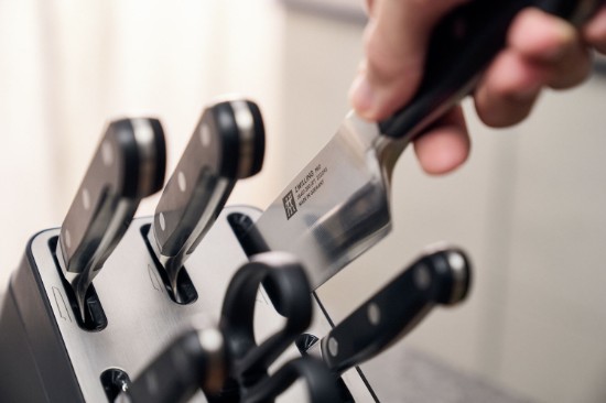 7 darabos késkészlet, beépített élező modullal, "ZWILLING Pro", kőrisfa - Zwilling