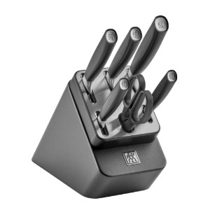 7 darabos késkészlet, beépített élezőmodullal, "All Star", kőrisfa - Zwilling