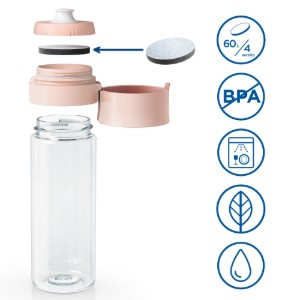 BRITA Vital szűrőpalack (barackszínű), 600 ml + 2 MicroDisc szűrő