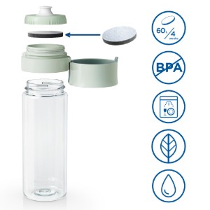 BRITA Vital vízszűrős kulacs, 600 ml (világoszöld) + 2db microdisc