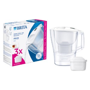BRITA - Aluna vízszűrő kancsó StarterPack + 3db PP Maxtra Pro szűrő patron, 2,4 L (fehér)