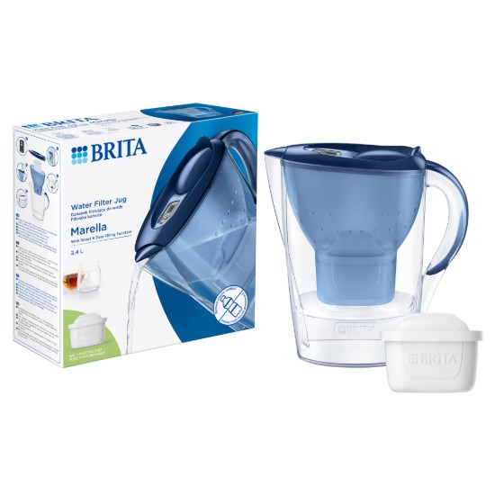 BRITA - Marella vízszűrő kancsó  + 1db PP Maxtra Pro szűrő patron 2,4 L (kék)