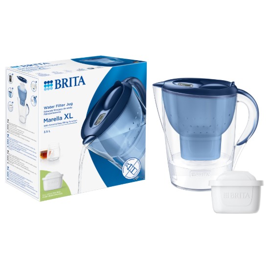 BRITA - Marella vízszűrő kancsó  + 1db PP Maxtra Pro szűrő patron, 3,5 L (kék)