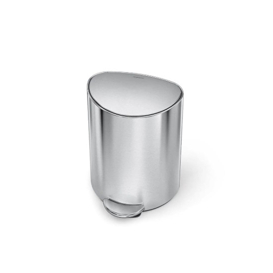 Félkör alakú pedálos szemetes, 6 L, rozsdamentes rozsdamentes, Brushed - simplehuman
