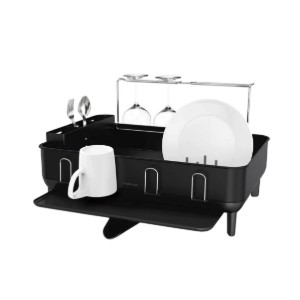 Edénysütő, rozsdátlan, 56.6 x 51.4 x 29.2 cm, matt fekete - simplehuman