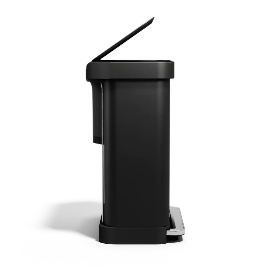 Pedálos szemetes, kétrekeszes, 58 l, rozsdamentes acél, matt fekete - simplehuman