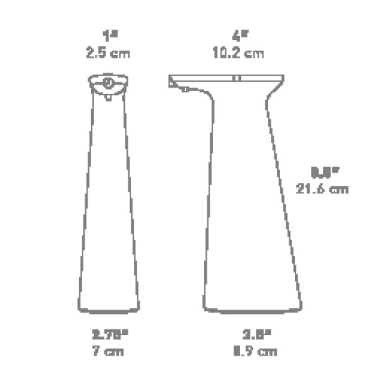 Érintésérzékelős szórófej, 0,35L, műanyag, White - simplehuman