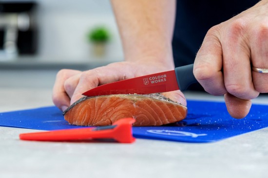 Colourworks - Kés hámláshoz 9,5 cm, Piros