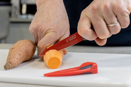 Colourworks - Kés hámláshoz 9,5 cm, Piros