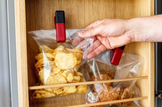 4 db táskacsipesz készlet, műanyag, Empire Red - KitchenAid