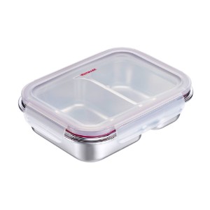 2 rekeszes élelmiszertároló edény, rozsdamentes acél, 450 + 280 ml - Westmark