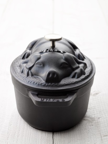 "Cocotte cochon" főzőedény, öntöttvas, 17cm/1L, Black - Staub