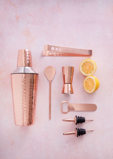 BarCraft - Koktélkészlet, 7 részes, rozsdamentes acél, Copper