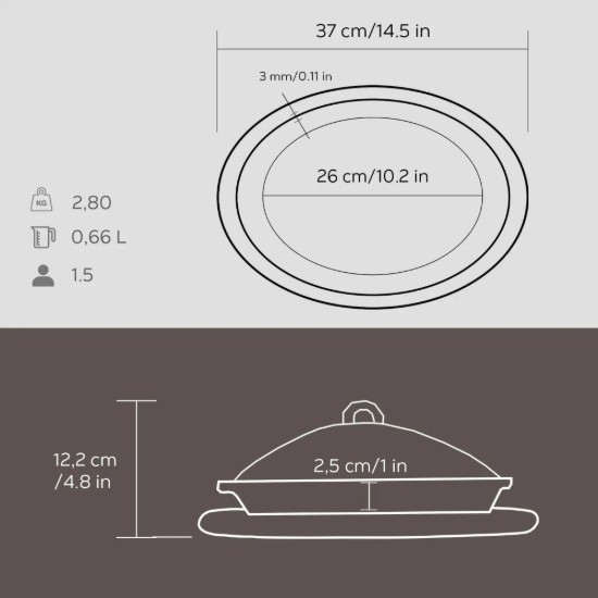 Tálalótálca és ovális tálca, 32 x 23 cm, LAVA