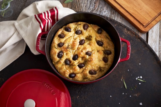 Staub chistera lábas, 28 cm, Piros