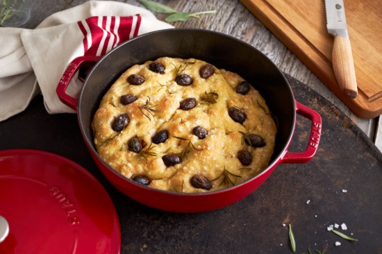 Staub chistera lábas, 28 cm, Piros