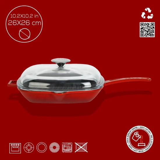 Lava grill serpenyő, 26 x 26 cm, "Glaze"