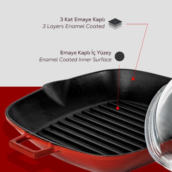 Lava grill serpenyő, 26 x 26 cm, "Glaze"