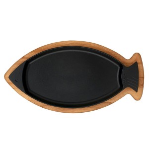 Öntöttvas tálca halaknak, 20 x 32 cm, LAVA