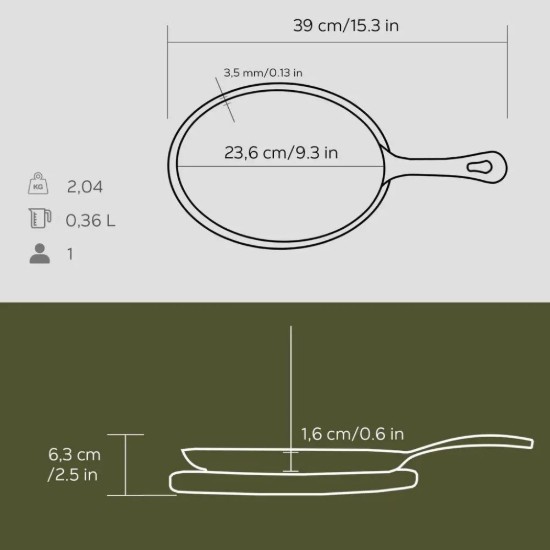 Lava ovális öntvény serpenyő  Fajita készítéséhez