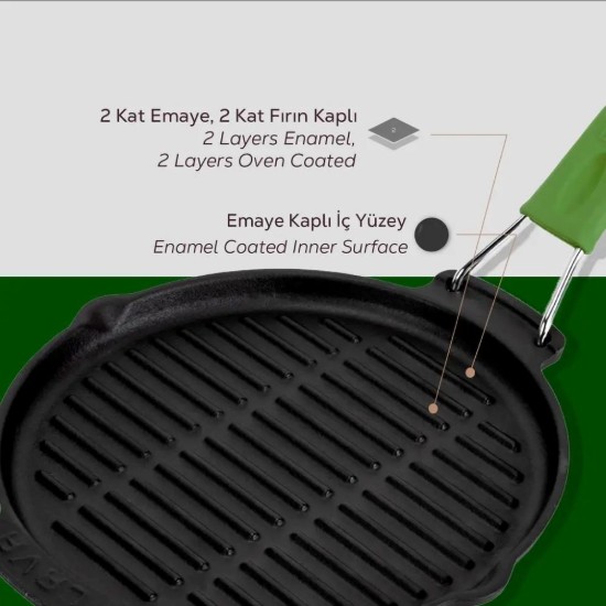 Lava grill serpenyő  23 cm, zöld