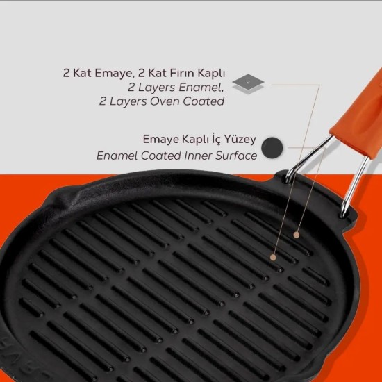 Lava grill serpenyő  23 cm, narancssárga