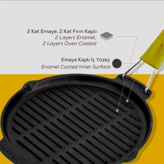 Lava grill serpenyő  23 cm, sárga