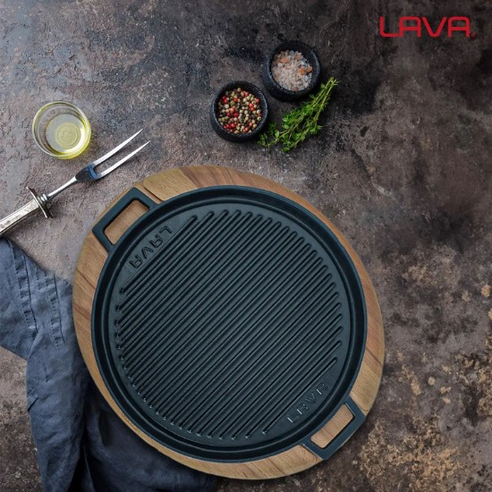 Öntöttvas grill állvánnyal, 28 cm - LAVA