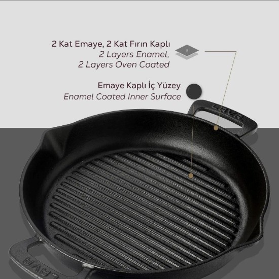 Lava Grill serpenyő 32 cm öntöttvas