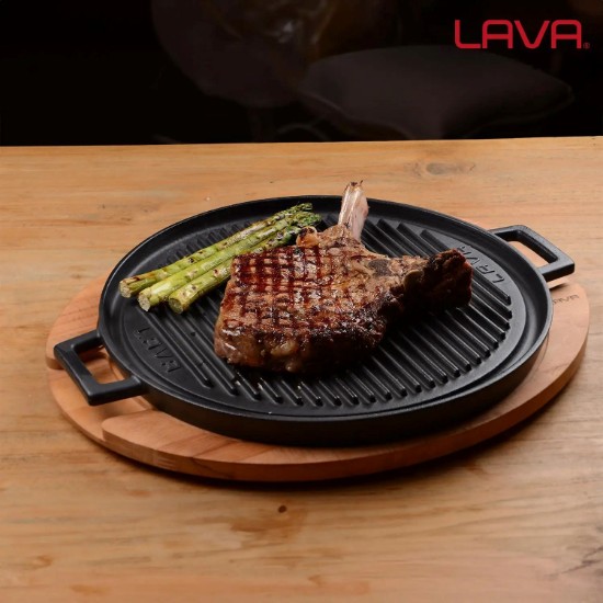 Öntöttvas grill állvánnyal, 34 cm - LAVA