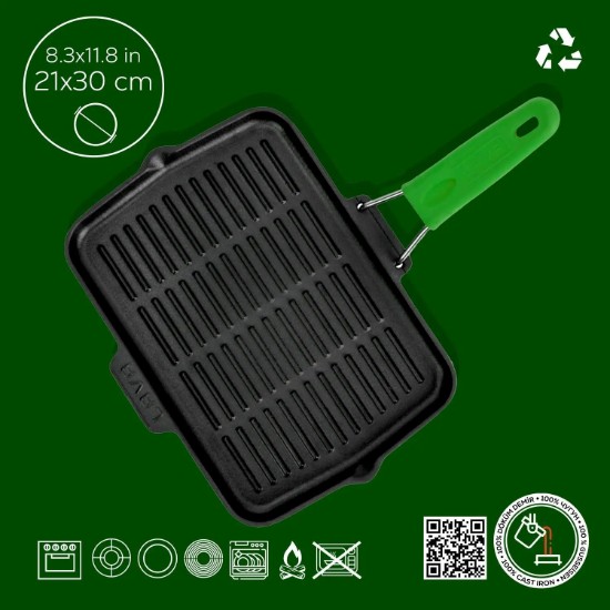 Lava grill serpenyő  21 x 30 cm zöld