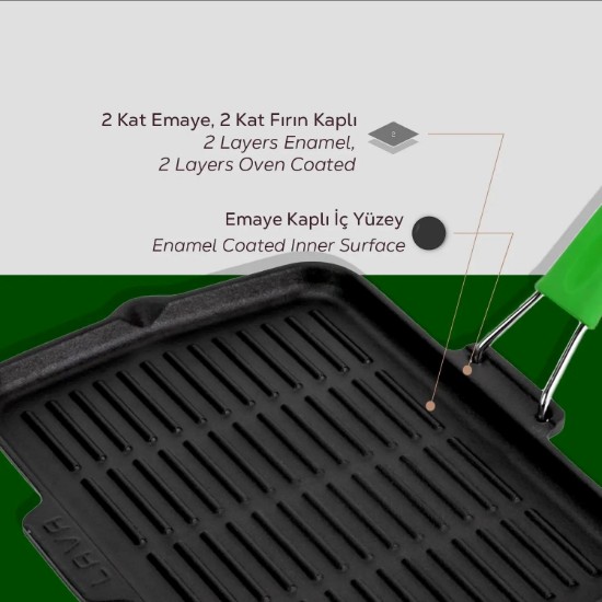 Lava grill serpenyő  21 x 30 cm zöld