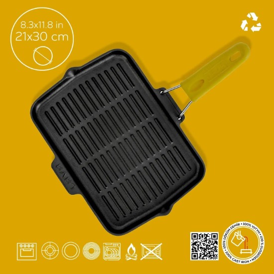 Lava grill serpenyő, 21 x 30 cm, sárga