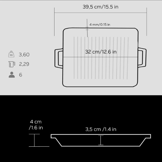 Lava grill tepsi 26 x 32 cm