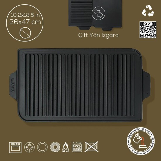 LAVA öntvény rostély 43 x 25 cm