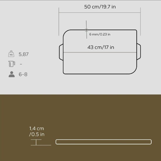 LAVA öntvény rostély 43 x 25 cm