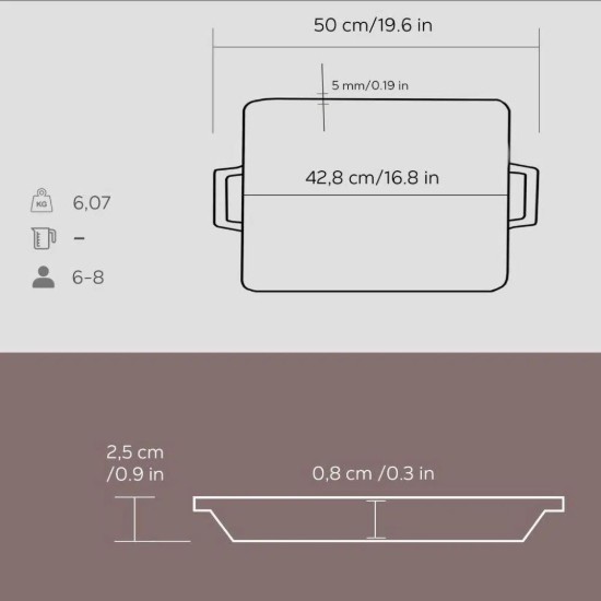 Kétoldalas grill, öntöttvas, 29x44 cm - LAVA