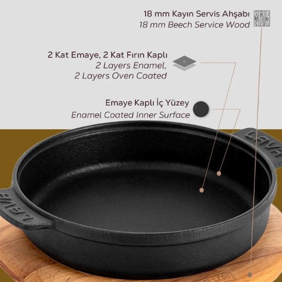 LAVA - Kerek lábas 10 cm, tartóval