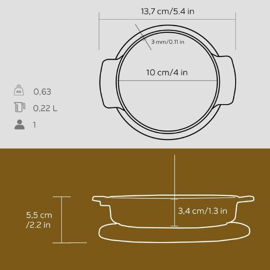 LAVA - Kerek lábas 10 cm, tartóval